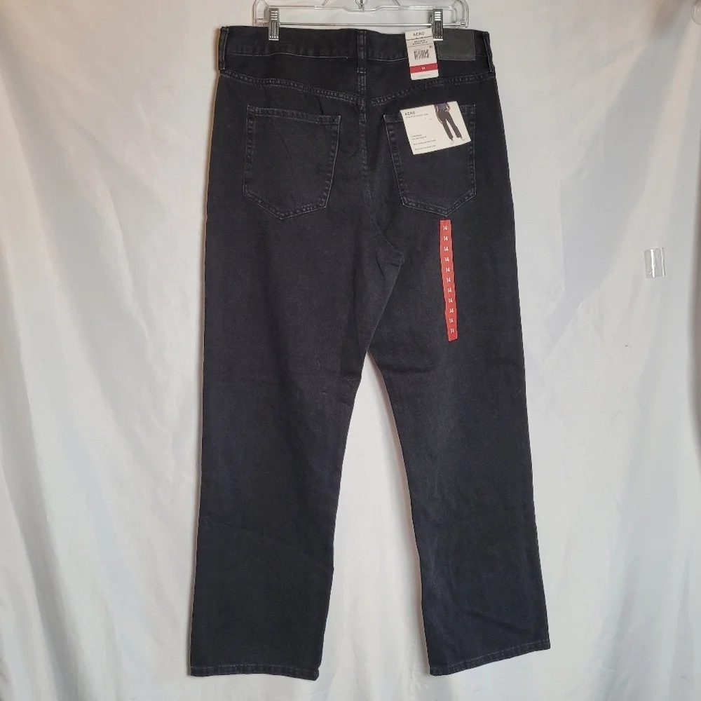 Aeropostale Black High Rise Baggy Jean Women's Size 14 NWT